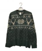 South2 West8サウスツー ウエストエイト）の古着「Loose Fit Crew Neck Cardigan」｜グリーン