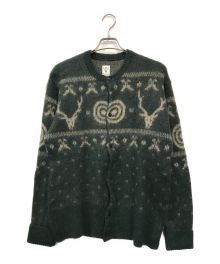 South2 West8（サウスツー ウエストエイト）の古着「Loose Fit Crew Neck Cardigan」｜グリーン