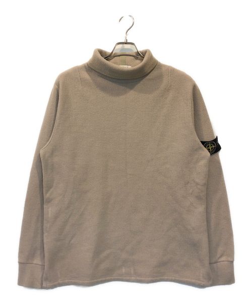 STONE ISLAND（ストーンアイランド）STONE ISLAND (ストーンアイランド) Ribbed Mock Neck Knit Jumper ベージュ サイズ:Lの古着・服飾アイテム