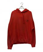 WE11DONEウェルダン）の古着「IRIDESCENT LOGO HAND-BLEACHED HOODIE」｜レッド