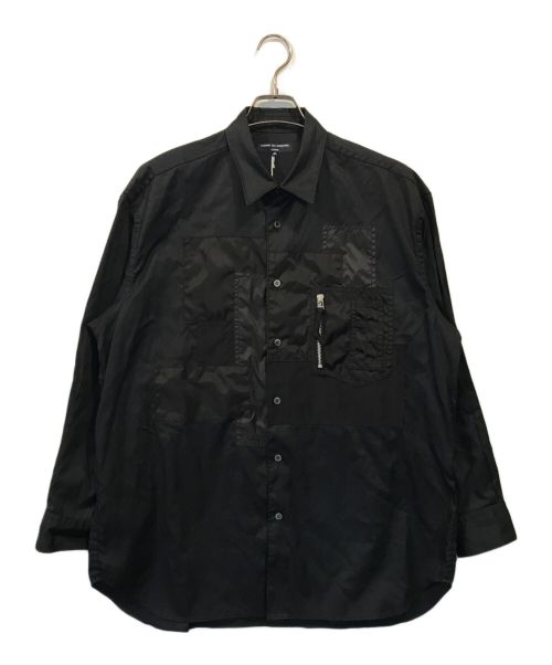 COMME des GARCONS HOMME（コムデギャルソン オム）COMME des GARCONS HOMME (コムデギャルソン オム) 多素材MIXパッチワークシャツ ブラック サイズ:Sの古着・服飾アイテム