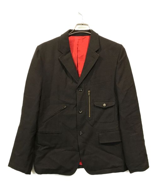 COMME des GARCONS HOMME（コムデギャルソン オム）COMME des GARCONS HOMME (コムデギャルソン オム) オールドウールチェックジャケット ブラック サイズ:Sの古着・服飾アイテム