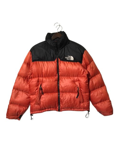 THE NORTH FACE（ザ ノース フェイス）THE NORTH FACE (ザ ノース フェイス) ダウンジャケット ブラック×オレンジ サイズ:印字薄れのため不明の古着・服飾アイテム