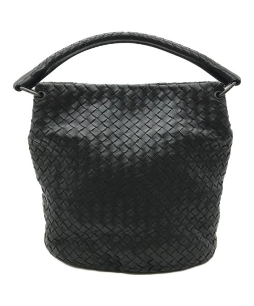 BOTTEGA VENETA（ボッテガベネタ）BOTTEGA VENETA (ボッテガベネタ) イントレチャートワンショルダーバッグ ブラックの古着・服飾アイテム