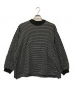 is-nessイズネス）の古着「BALLOON BORDER LONG SLEEVE T-SHIRT」｜ブラック