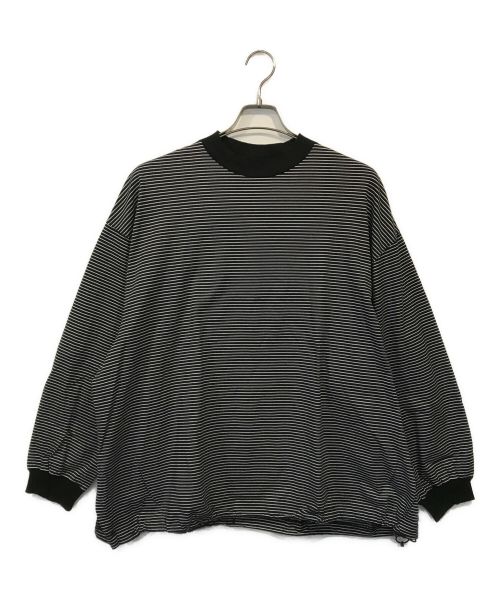 is-ness（イズネス）is-ness (イズネス) BALLOON BORDER LONG SLEEVE T-SHIRT ブラック サイズ:Mの古着・服飾アイテム