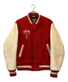 stussy（ステューシー）の古着「25周年ワールドツアースタジャン」｜ホワイト×レッド