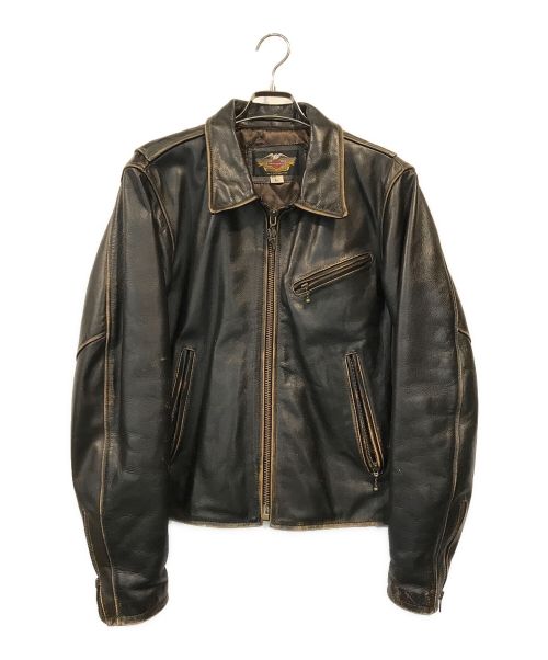 HARLEY-DAVIDSON（ハーレーダビッドソン）HARLEY-DAVIDSON (ハーレーダビッドソン) カウレザージャケット ブラウン サイズ:Lの古着・服飾アイテム