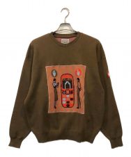 CAV EMPT (シーイー) BACK VIEW KNIT ブラウン サイズ:L