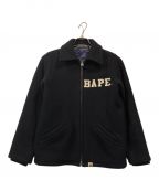 A BATHING APEアベイシングエイプ）の古着「BAPEワッペンウールスイングトップ」｜ネイビー