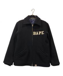 A BATHING APE（アベイシングエイプ）の古着「BAPEワッペンウールスイングトップ」｜ネイビー