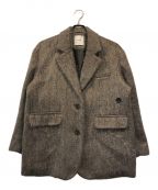 CLANEクラネ）の古着「MIX SHAGGY OVER TAILORED JACKET」｜グレー