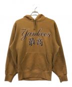 SUPREME×MLBシュプリーム×エムエルビー）の古着「NewYork Yankees Hooded Sweatshirt」｜ブラウン