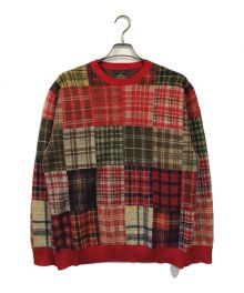 PALACE×BEAMS PLUS（パレス×ビームスプラス）の古着「CREW KNIT PATCHWORK JACQUARD」｜レッド