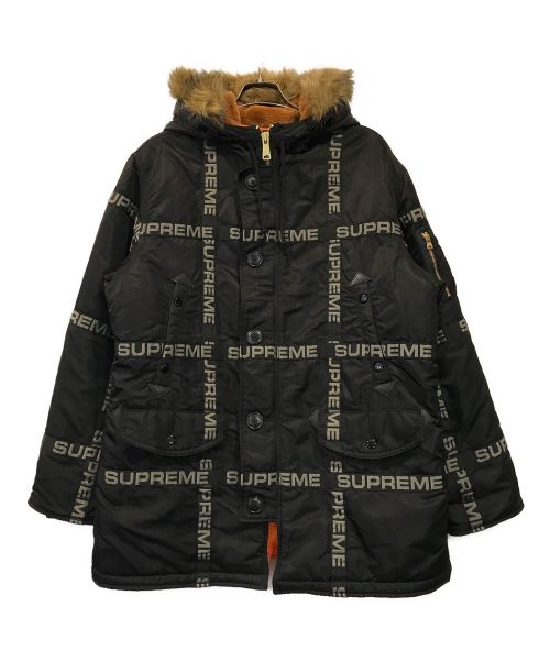 SUPREME（シュプリーム）SUPREME (シュプリーム) Logo Tape N-3B Parka ブラック サイズ:Mの古着・服飾アイテム