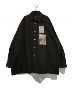 RAF SIMONSラフシモンズ）の古着「BIG FIT DENIM SHIRT with TWO PATCHES」｜ブラック