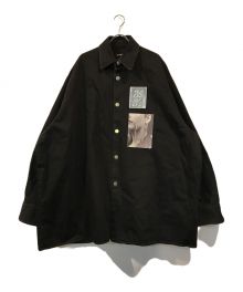 RAF SIMONS（ラフシモンズ）の古着「BIG FIT DENIM SHIRT with TWO PATCHES」｜ブラック