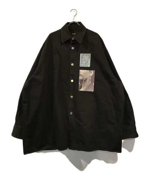 RAF SIMONS（ラフシモンズ）RAF SIMONS (ラフシモンズ) BIG FIT DENIM SHIRT with TWO PATCHES ブラック サイズ:Sの古着・服飾アイテム