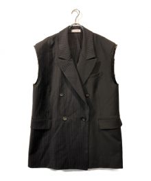 MAISON SPECIAL（メゾンスペシャル）の古着「Back Slit Cut off Over Gilet」｜ブラック