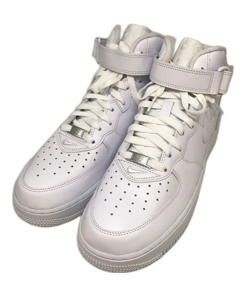 NIKE（ナイキ）NIKE (ナイキ) SUPREME (シュプリーム) Air Force 1 Midミドルカットスニーカー ホワイト サイズ:27.5の古着・服飾アイテム