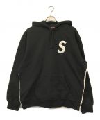 SUPREMEシュプリーム）の古着「S Logo Split Hooded」｜ブラック×アイボリー