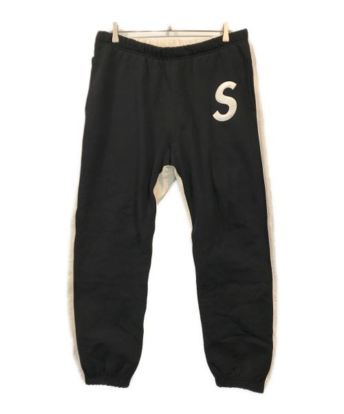 SUPREME（シュプリーム）SUPREME (シュプリーム) S Logo Split Sweatpant ブラック×アイボリー サイズ:Lの古着・服飾アイテム