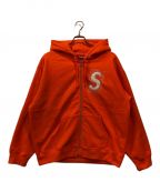 SUPREMEシュプリーム）の古着「s logo zip up hooded sweatshirt」｜オレンジ