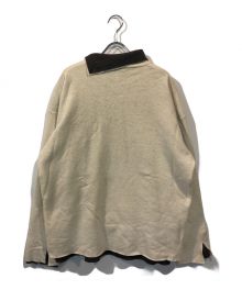 amachi.（アマチ）の古着「DOUBLE LAYER WOOL TOP」｜グレー×ホワイト