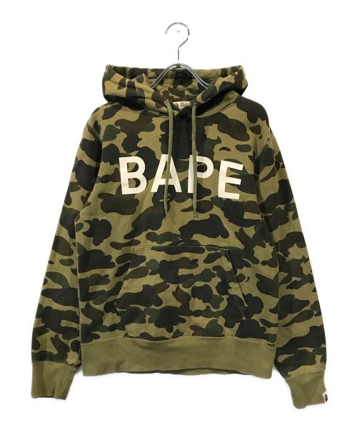 A BATHING APE（アベイシングエイプ）A BATHING APE (アベイシングエイプ) 1st Camo Bape Print Hoodi グリーン サイズ:Mの古着・服飾アイテム