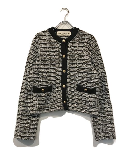 THE SHINZONE（ザ シンゾーン）THE SHINZONE (ザ シンゾーン) TWEED KNIT CD ホワイト×ブラック サイズ:FOの古着・服飾アイテム