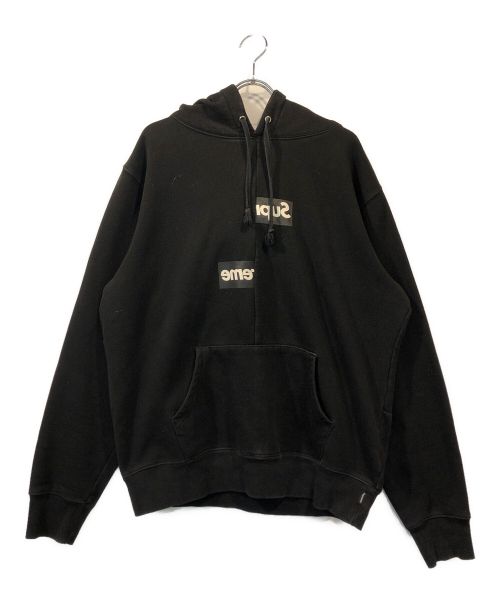 SUPREME（シュプリーム）SUPREME (シュプリーム) COMME des GARCONS SHIRT (コムデギャルソンシャツ) Split Box Logo Hooded Sweatshirt ブラック サイズ:Mの古着・服飾アイテム