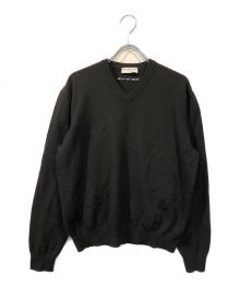 BALENCIAGA（バレンシアガ）の古着「バックロゴVネックニット」｜ブラック