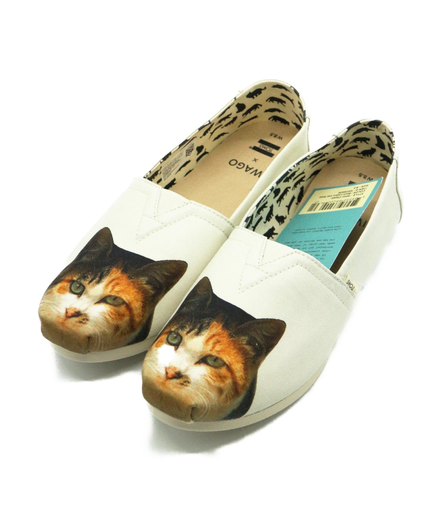 中古 古着通販 Toms トムズ クラシックキャンバススリッポン ホワイト サイズ Us8 5 Iwago Cat Print ブランド 古着通販 トレファク公式 Trefac Fashion