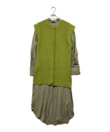 Ameri（アメリ）の古着「MANY WAY VEST LAYERED SHIRT DRESS」｜グリーン