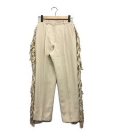 CLANE（クラネ）の古着「FRINGE TAPERED PANTS」｜ベージュ