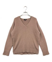 theory（セオリー）の古着「CASHMERE RELAXED VNECK PO」｜ピンク