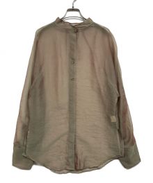 TODAYFUL（トゥデイフル）の古着「Standcollar Sheer Shirts」｜グリーン