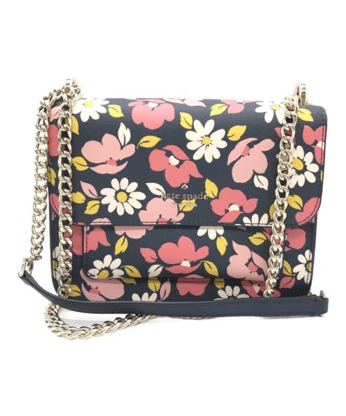 Kate Spade（ケイトスペード）Kate Spade (ケイトスペード) Remi Flap Chain Crossbody Shoulder Bag ネイビー×ピンクの古着・服飾アイテム