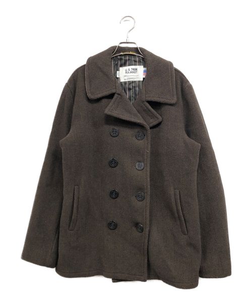 Schott（ショット）Schott (ショット) TAKEO KIKUCHI (タケオキクチ) Pコート ブラウン サイズ:38の古着・服飾アイテム