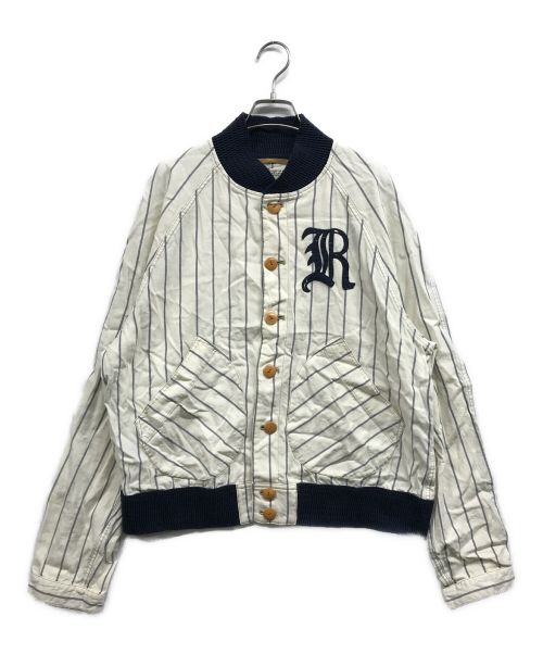 Rugby Ralph Lauren（ラグビーラルフローレン）Rugby Ralph Lauren (ラグビーラルフローレン) ベースボールジャケット ホワイト×ネイビー サイズ:Ⅼの古着・服飾アイテム