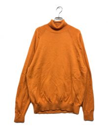 BATONER（バトナ―）の古着「AGING WOOL RAGLAN SLEEVE TURTLE NECK」｜オレンジ