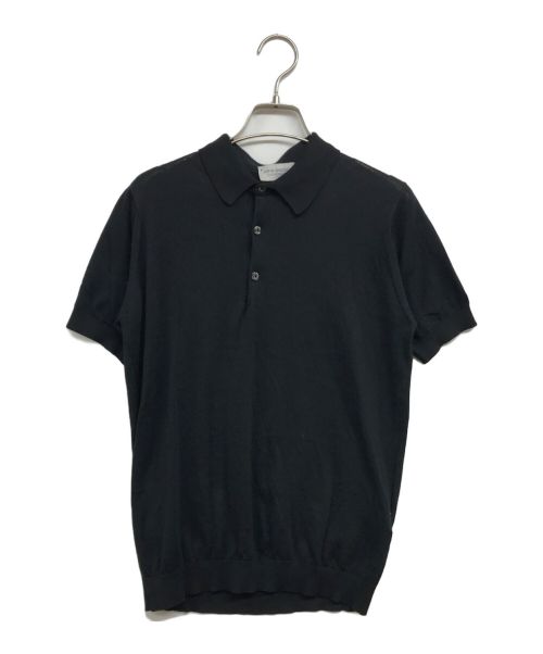 JOHN SMEDLEY（ジョンスメドレー）JOHN SMEDLEY (ジョンスメドレー) ニットポロシャツ ブラック サイズ:Sの古着・服飾アイテム