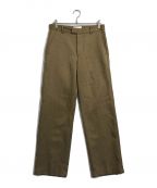 soerteソエルテ）の古着「Tweed long straight trousers/ツイード　ロング　ストレート　トラウザーズ」｜ベージュ