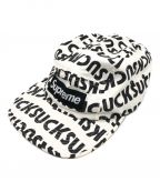 SUPREMEシュプリーム）の古着「20AW SUCK Camp Cap」｜ホワイト×ブラック