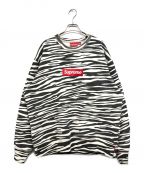 SUPREMEシュプリーム）の古着「22AW Box Logo Crewneck ZEBRA」｜ブラック×ホワイト