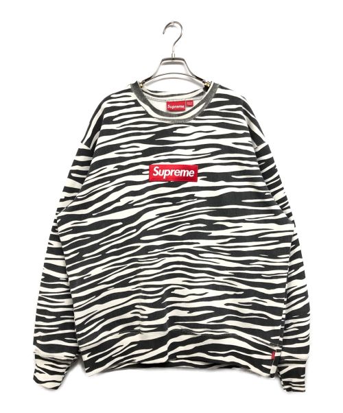 SUPREME（シュプリーム）Supreme (シュプリーム) 22AW Box Logo Crewneck ZEBRA ブラック×ホワイト サイズ:Ⅼの古着・服飾アイテム