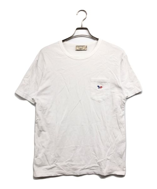 maison kitsune（メゾンキツネ）maison kitsune (メゾンキツネ) TEE SHIRT TORICOLOR PATCH ホワイト サイズ:Mの古着・服飾アイテム