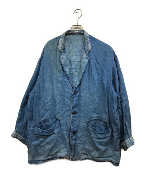 Porter Classic（ポータークラシック）Porter Classic (ポータークラシック) Indigo Linen Wide Jacket インディゴ サイズ:3の古着・服飾アイテム