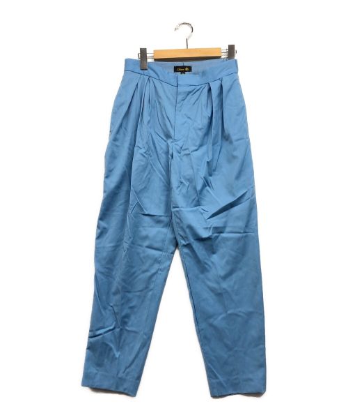 DRAWER（ドゥロワー）Drawer (ドゥロワー) ウールフラノタックパンツ サックスブルー サイズ:36の古着・服飾アイテム