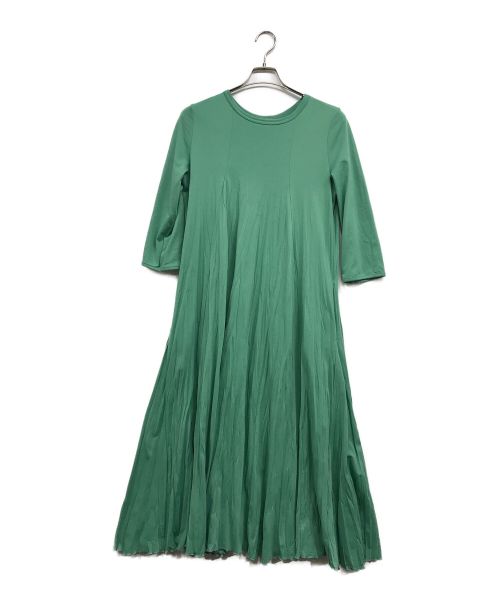 RHC Ron Herman（アールエイチシー ロンハーマン）RHC Ron Herman (アールエイチシーロンハーマン) Wrinkle Pleats Long Sleeve Dress/ウィンクル　プリーツ　ロング　スリーブ　ドレス グリーン サイズ:XSの古着・服飾アイテム